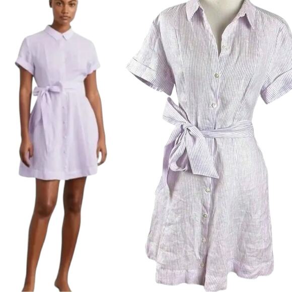 NWT Hill House The Laura Linen Lilac Button-Up Dress Size XS - Picture 5 of 10